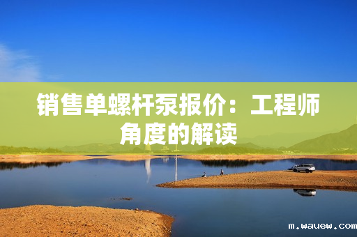 销售单螺杆泵报价：工程师角度的解读